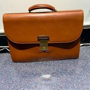 Iconic Vintage Coach Diplomat Attaché Leather Briefcase Brown with Gold Hardware